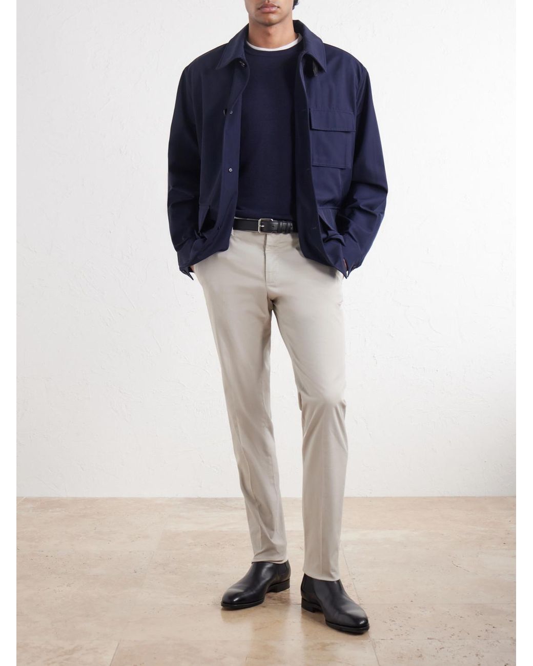 Slowear White Incotex Slim-Fit Batavia Stretch-Cotton Trousers for men