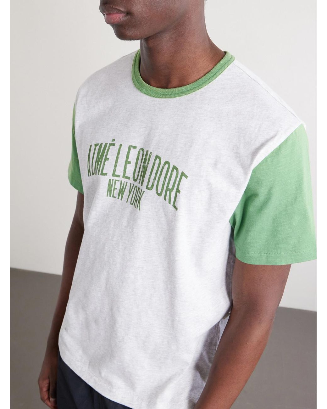 Aimé Leon Dore Green Logo-Print Cotton-Jersey T-Shirt for men