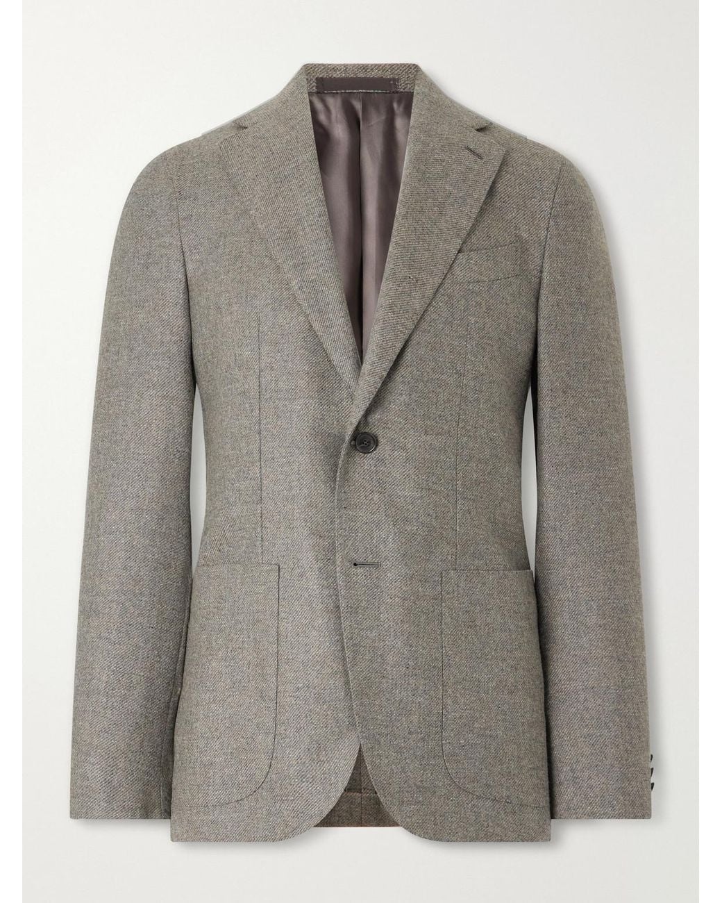 Caruso Gray Aida Wool And Cashmere-Blend Twill Blazer for men