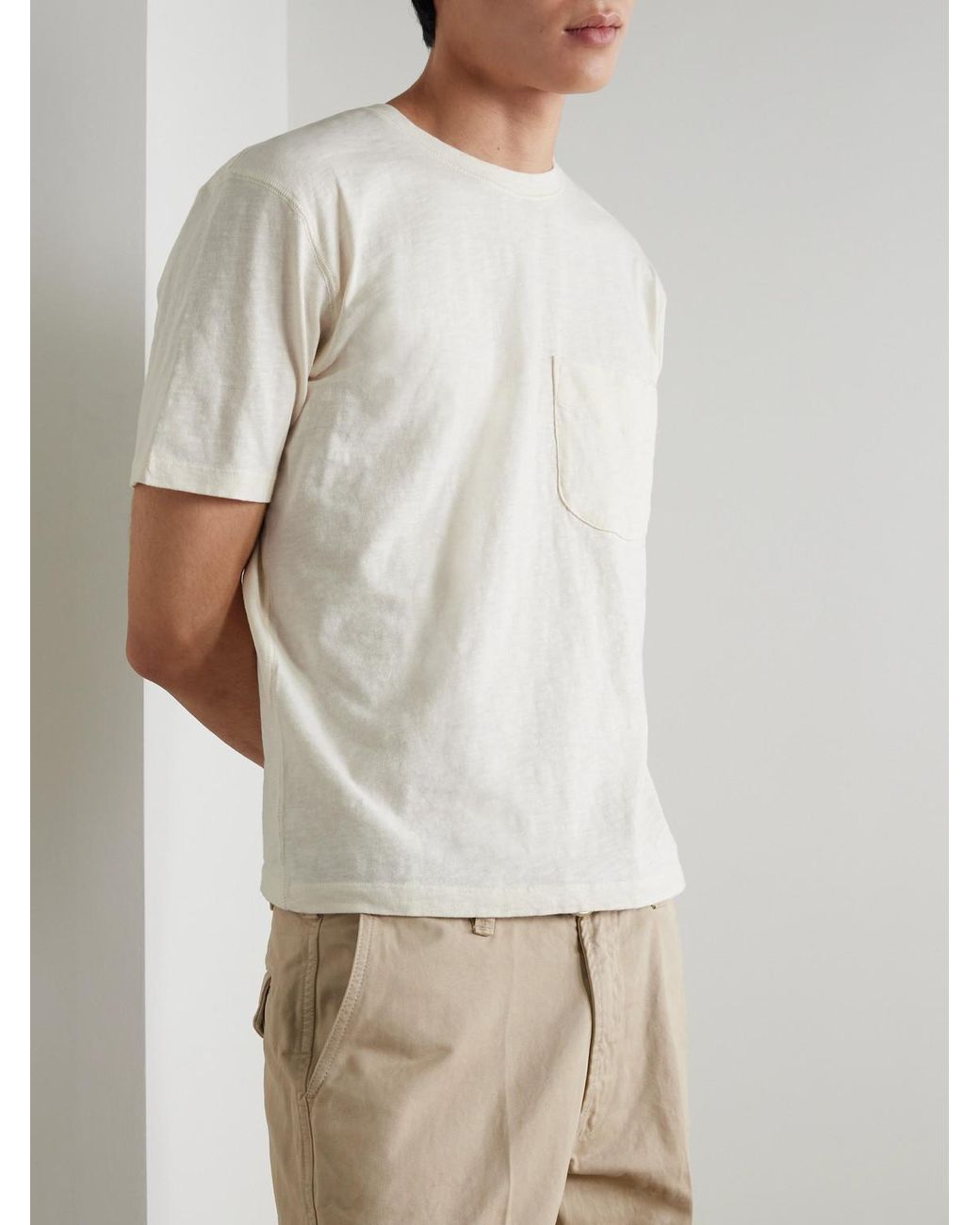 Drake's White Cotton-Jersey T-Shirt for men