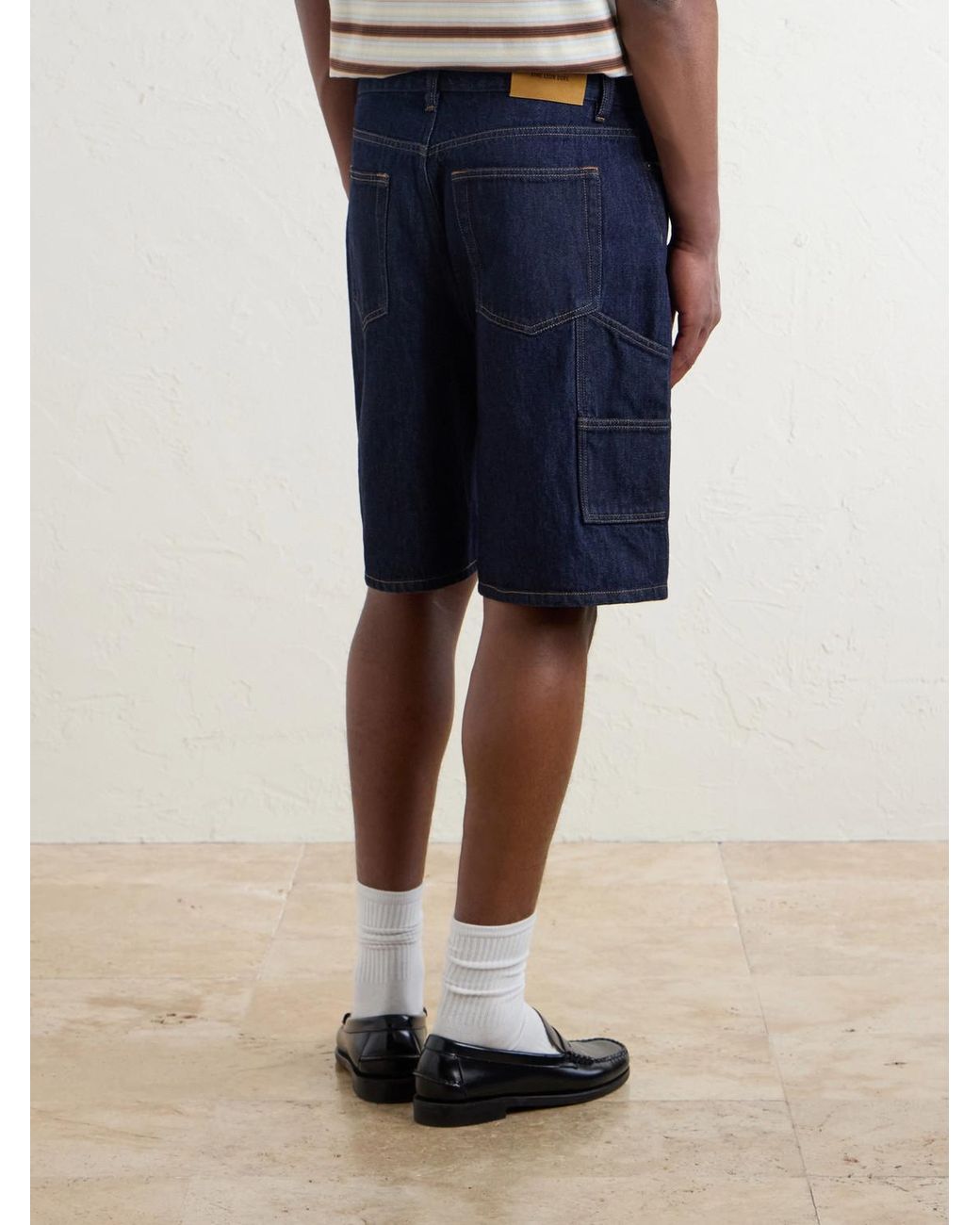 Aimé Leon Dore Blue Straight-Leg Denim Shorts for men