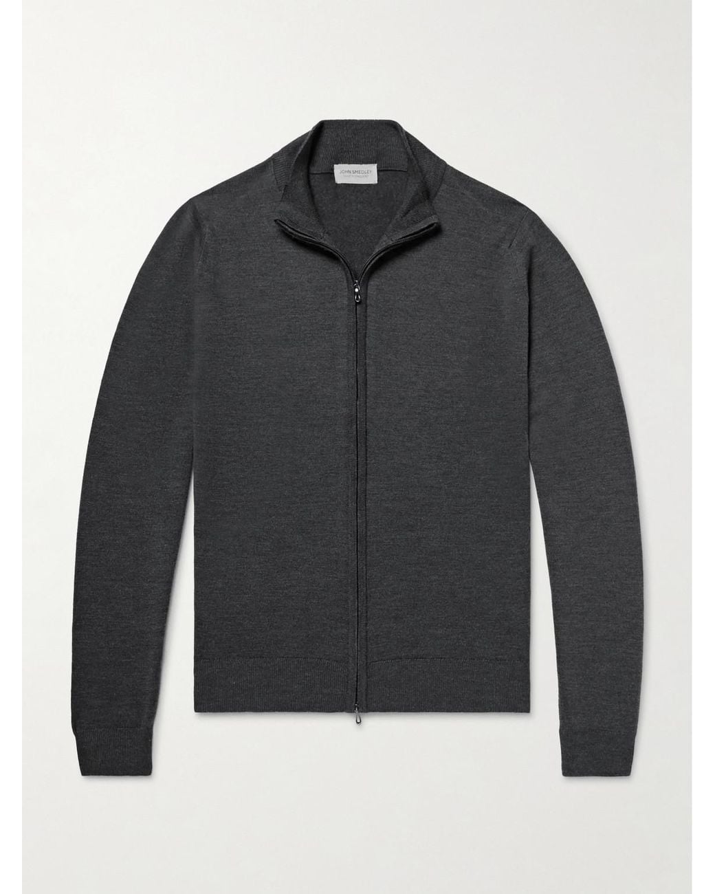 John Smedley Black Claygate Merino Wool Zip-up Cardigan for men