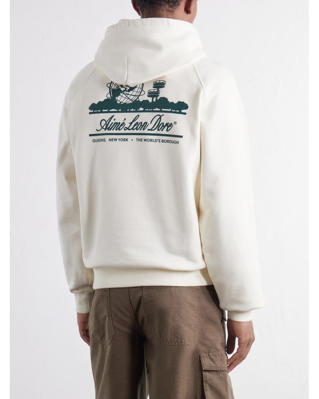 Aimé Leon Dore Natural Unisphere Logo-print Cotton-jersey Hoodie for men