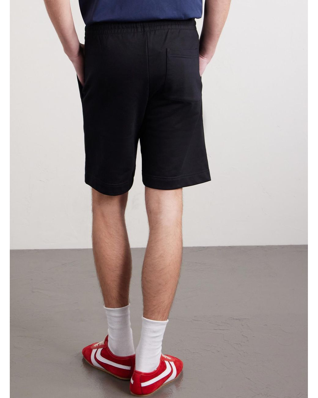 Dries Van Noten Blue Straight-Leg Cotton-Jersey Drawstring Shorts for men