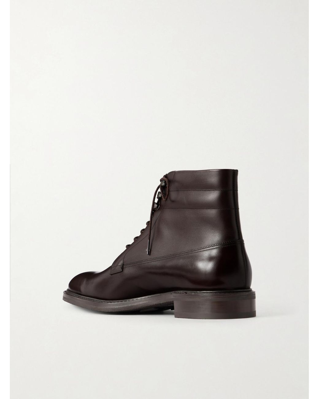 John Lobb Brown Alder Leather Lace-Up Boots for men