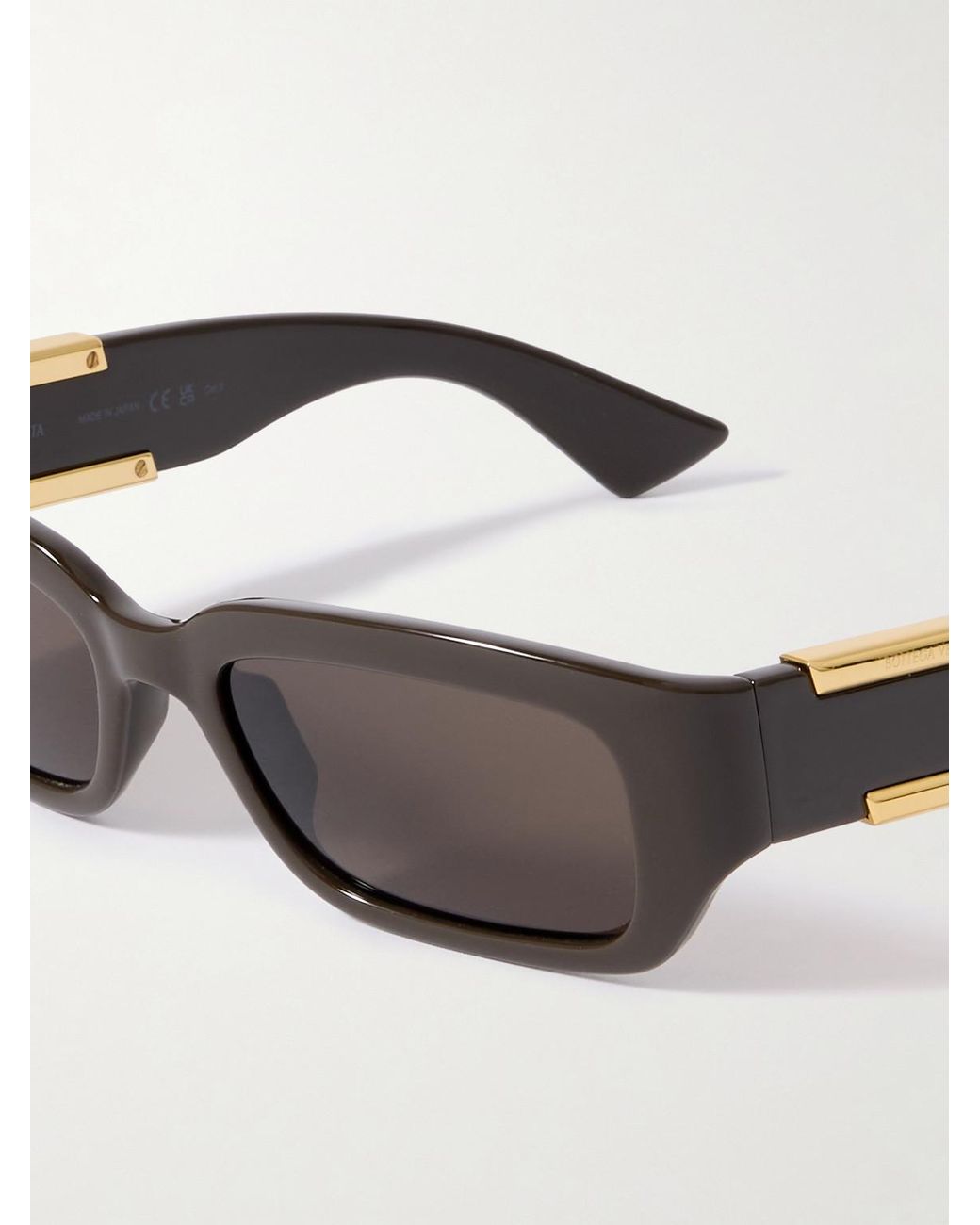 Bottega Veneta Brown Square-frame Acetate And Gold-tone Metal Sunglasses for men