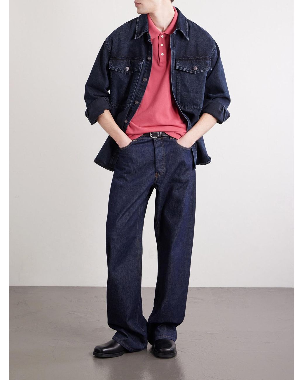 Visvim Pink Logo-embroidered Cotton Polo Shirt for men