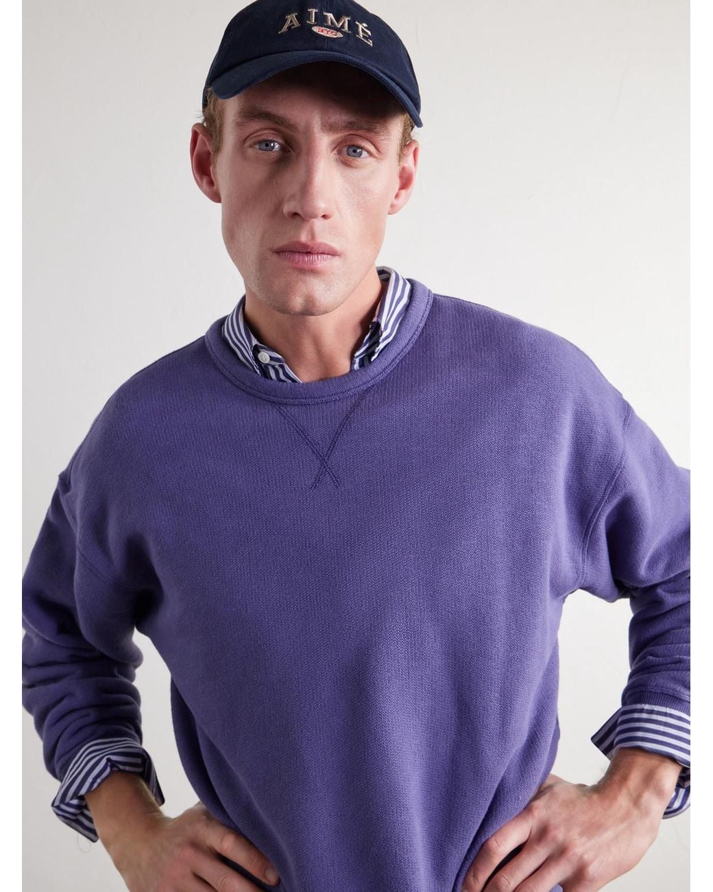 Aimé Leon Dore Blue Nyc Logo-Embroidered Cotton Cap for men