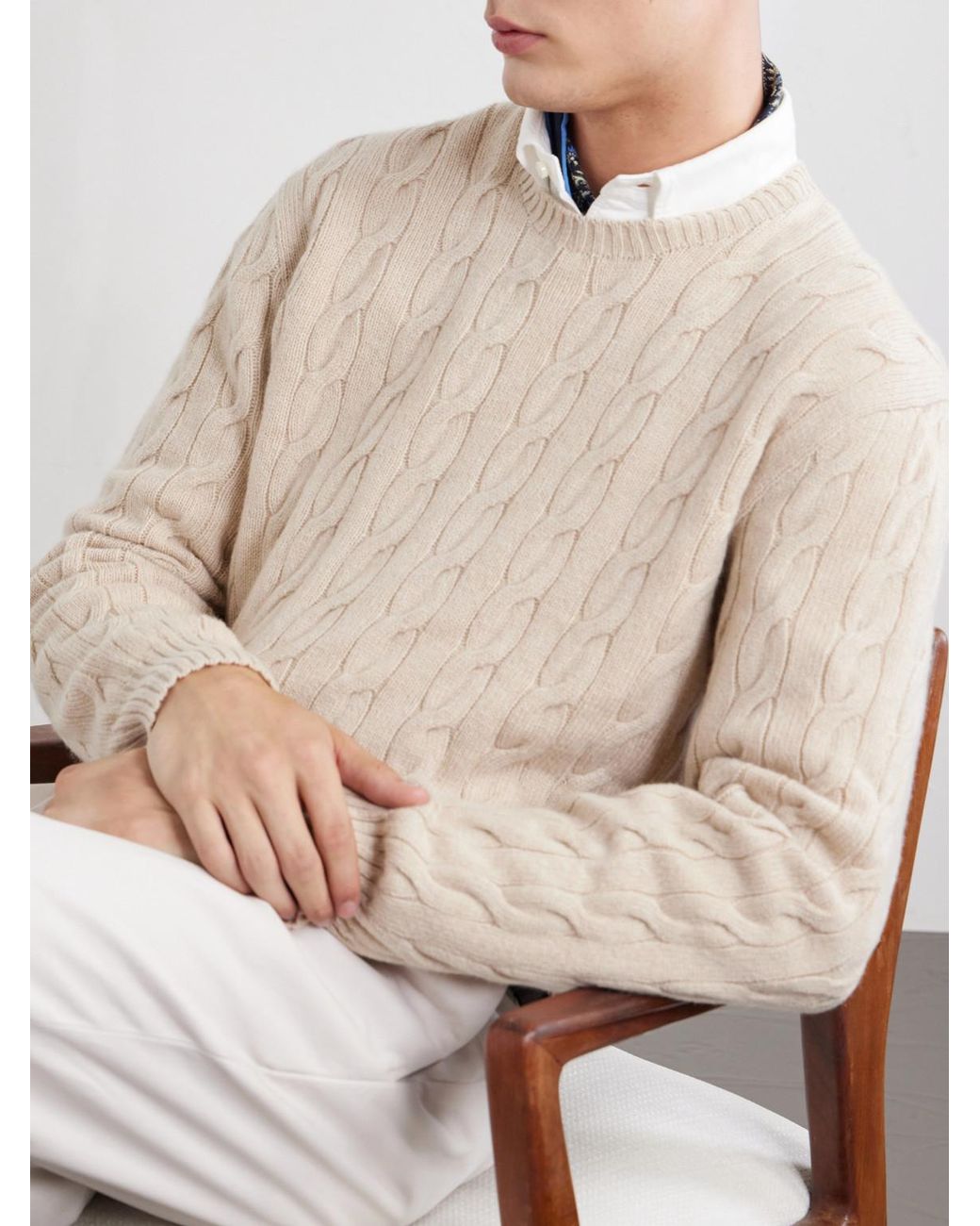 Ralph Lauren Natural Cashmere Cable-knit Sweater for men