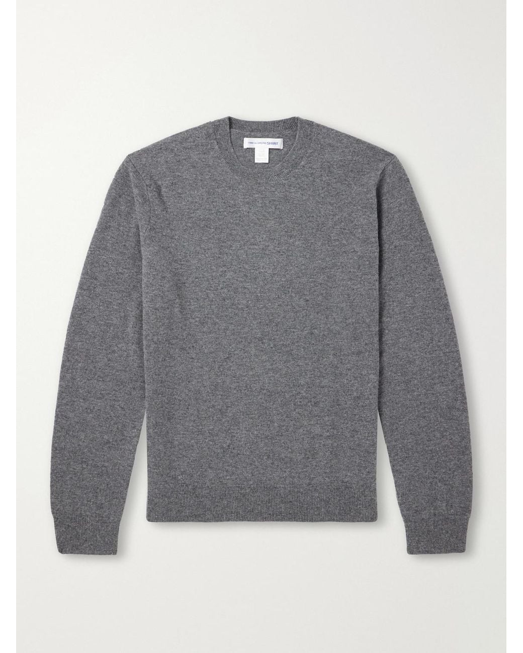Comme des Garçons Gray Ribbed Wool Sweater for men
