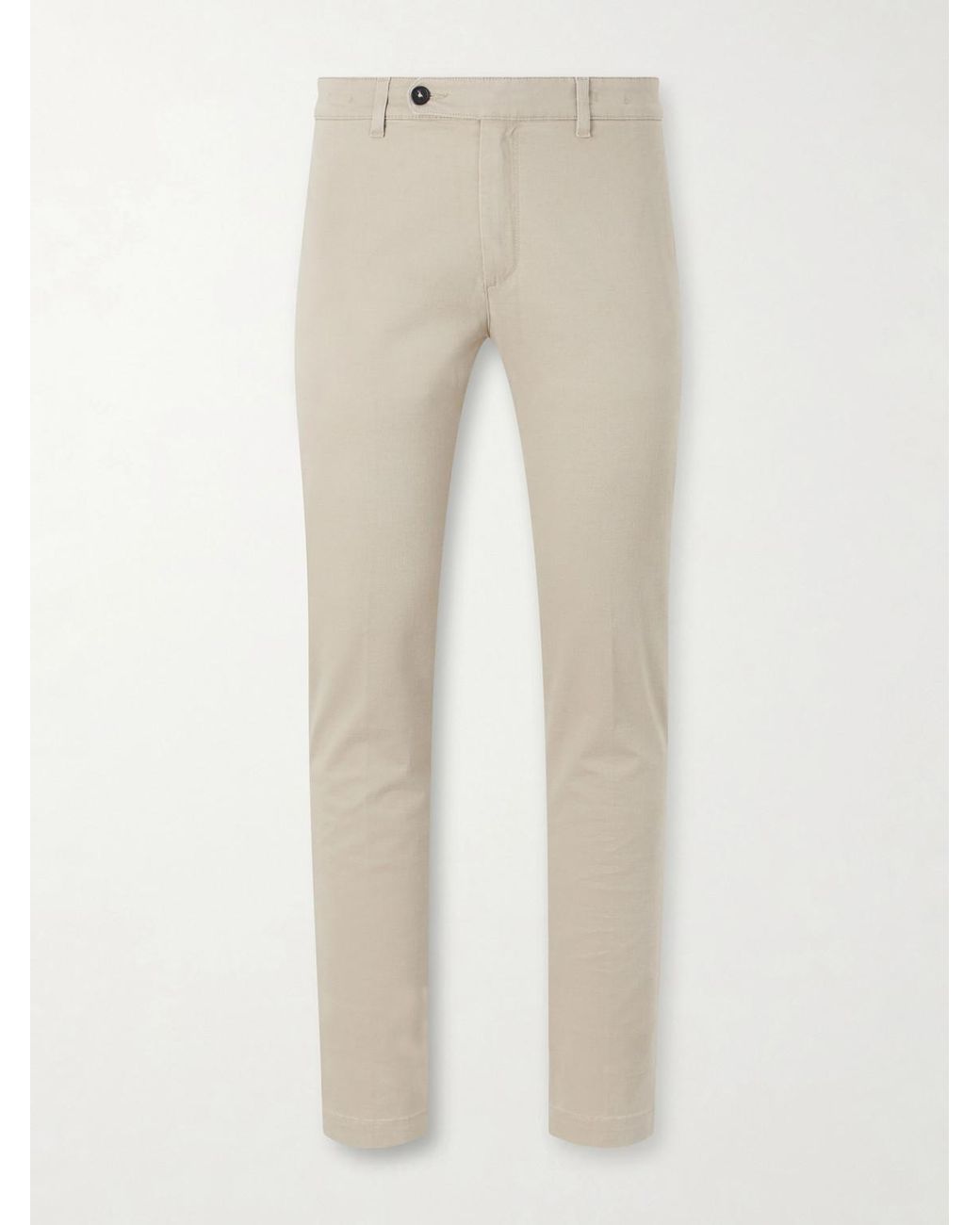 Massimo Alba Natural Winch Straight-leg Cotton-blend Twill Trousers for men