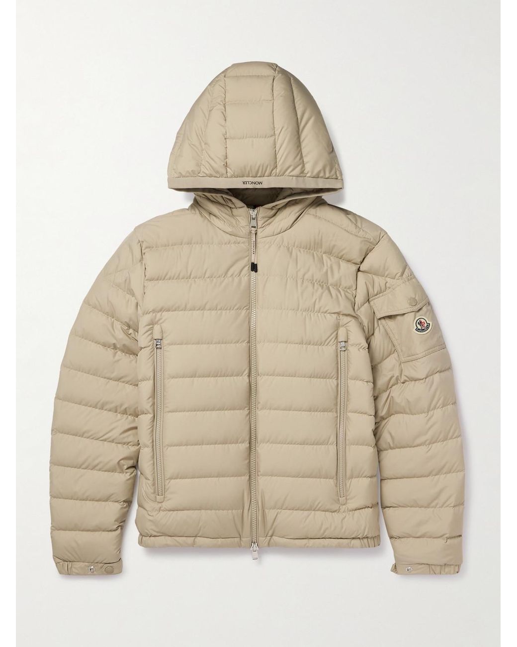 Moncler hooded quilted shell down jacket sale