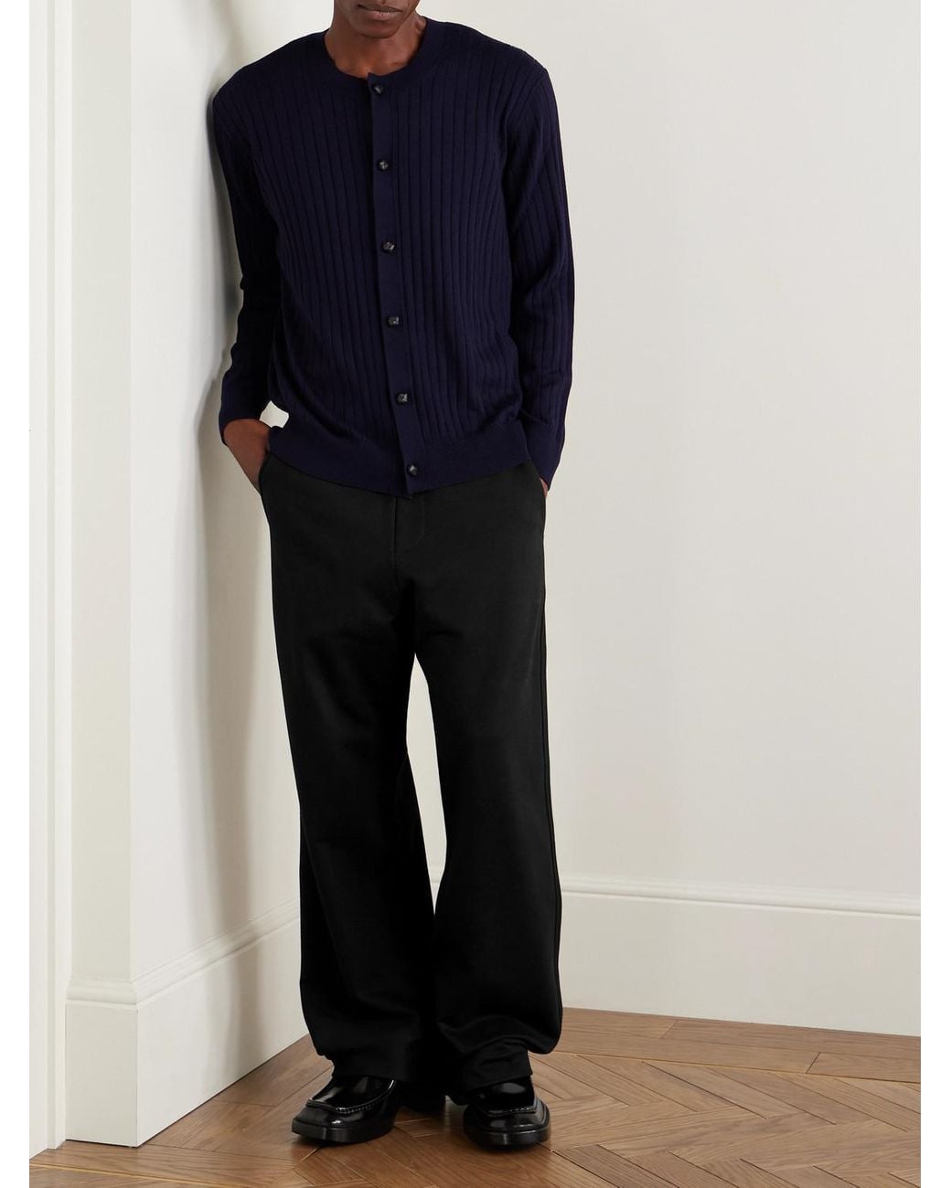 Dries Van Noten Black Straight-Leg Cotton-Jersey Sweatpants for men