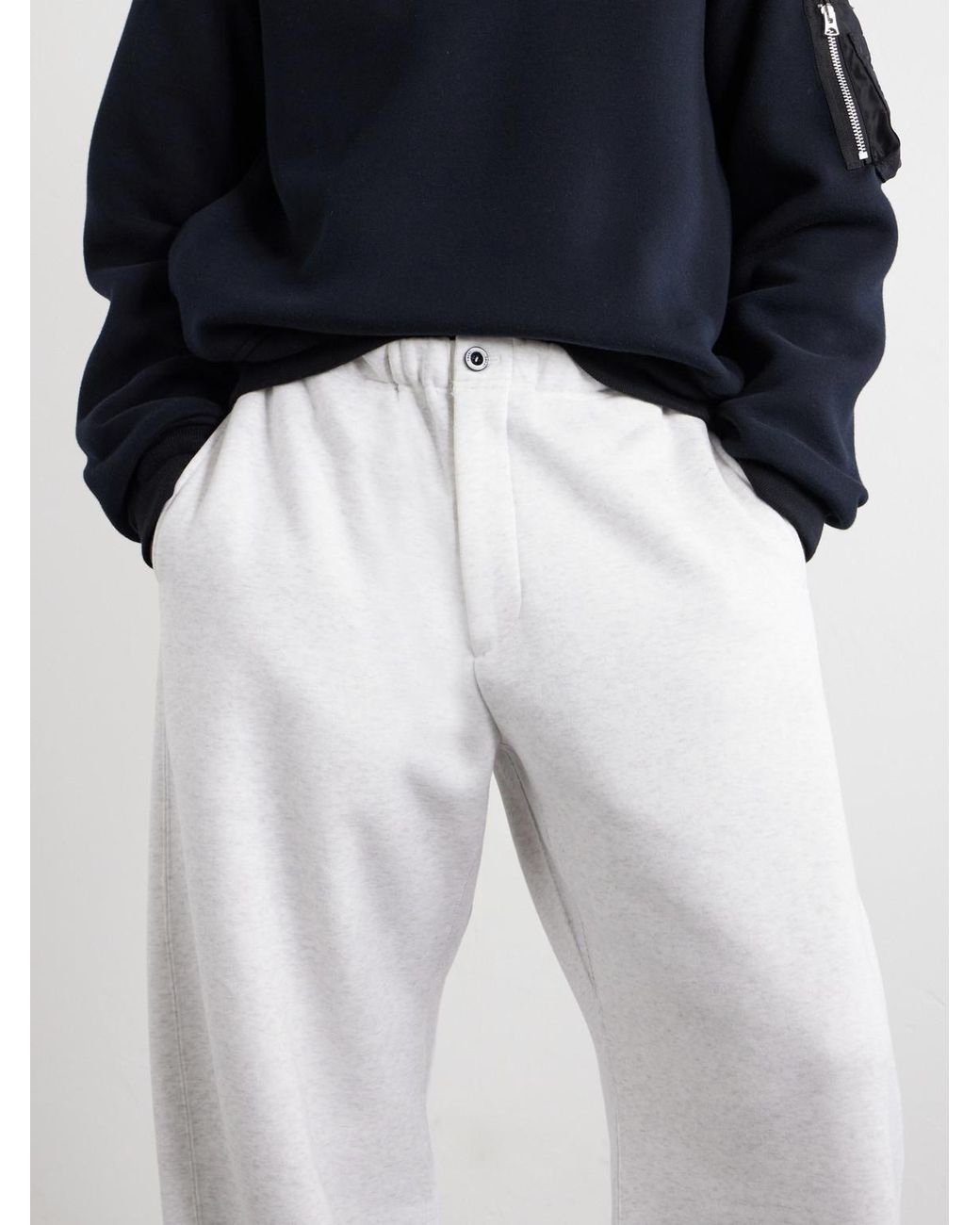 Sacai White Straight-leg Cotton-jersey Sweatpants for men
