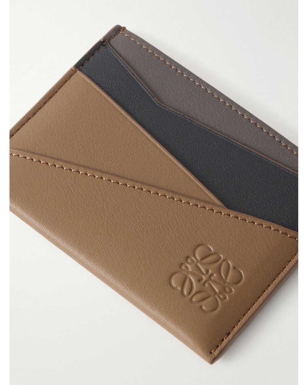 Loewe Natural Puzzle Edge Anagram-Embossed Leather Cardholder for men