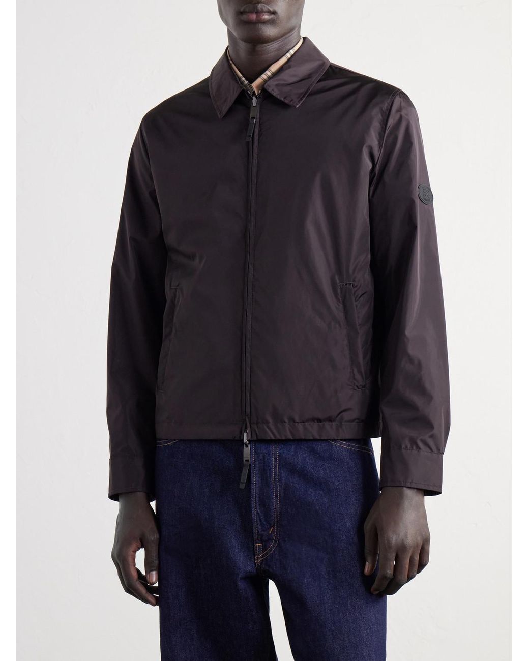 Burberry Gray Logo-Appliquéd Shell Jacket for men