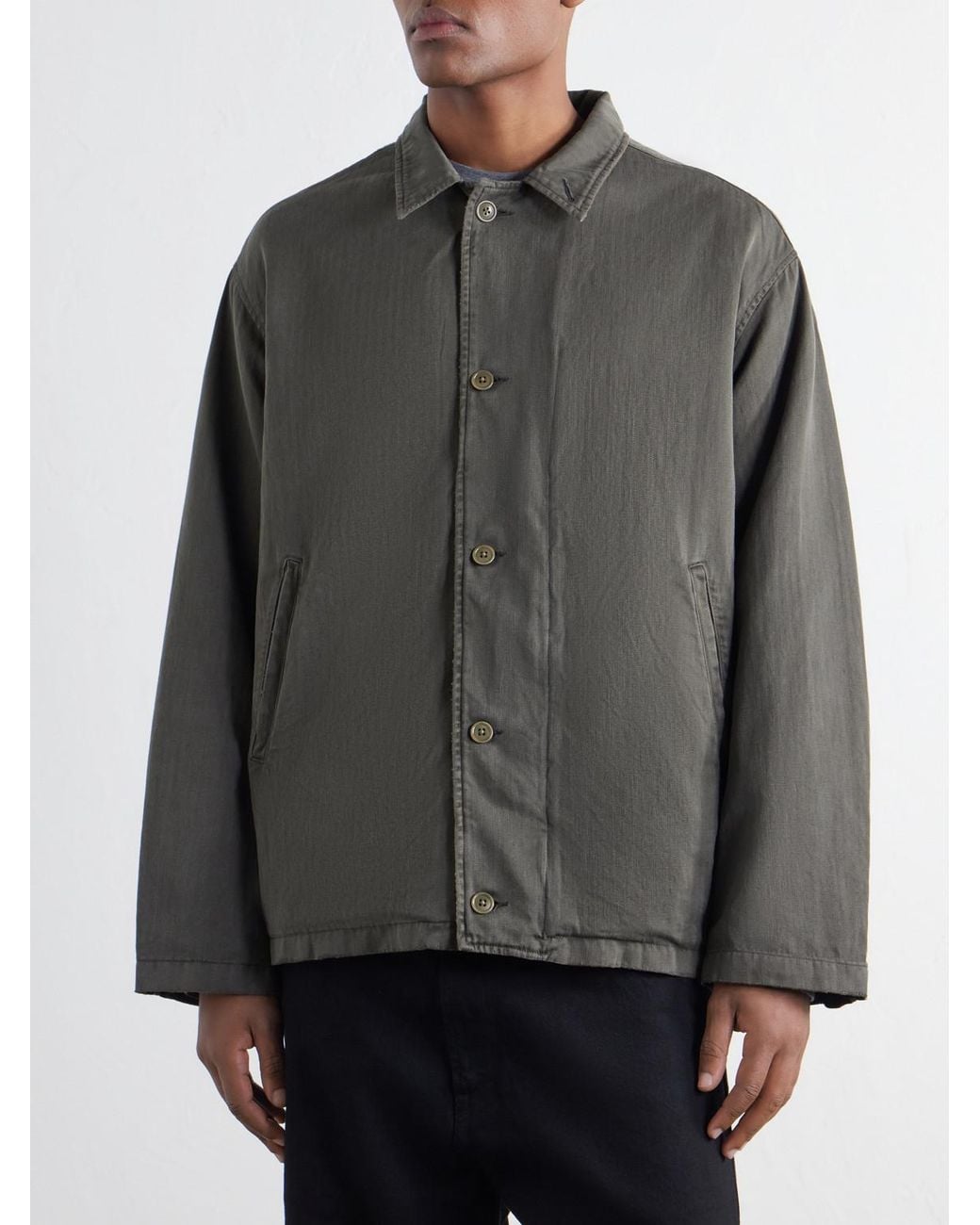 A.PRESSE Green Us N-4 Deck Cotton-Herringbone Jacket for men