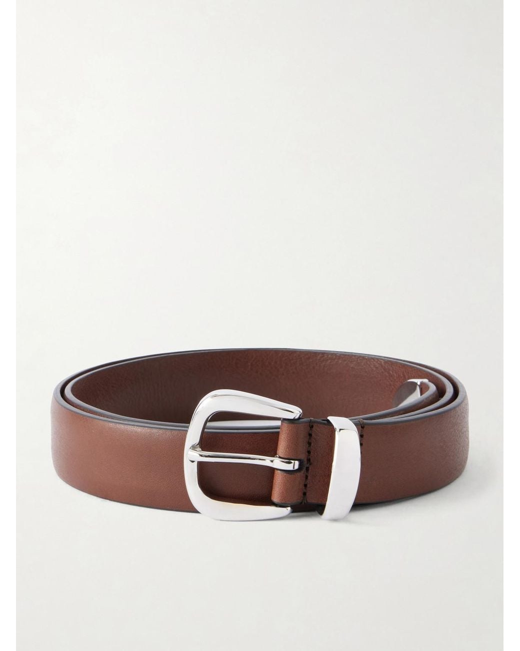 Andersons Brown 2Cm-Tone And Leather Belt for men