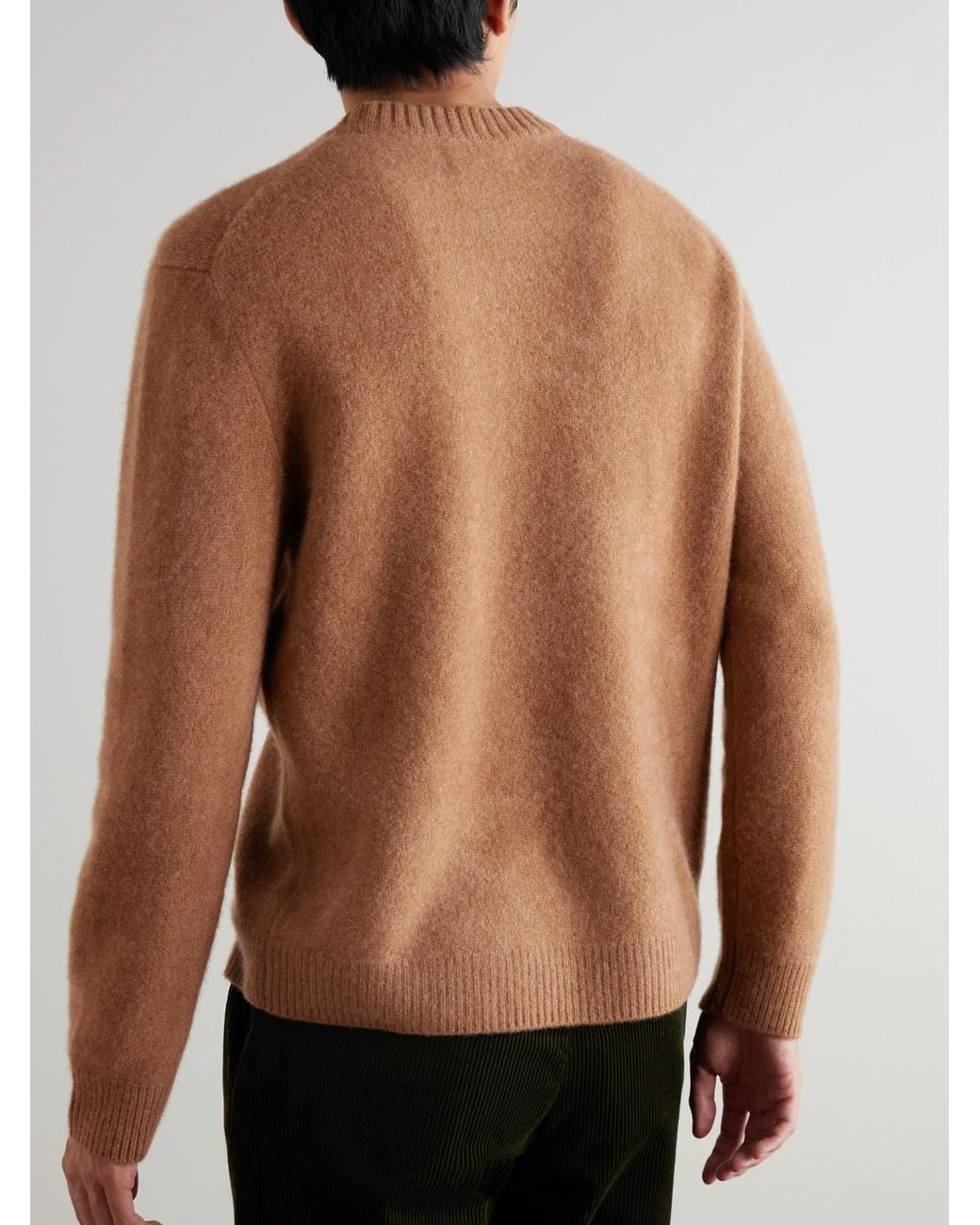 Brushed-Cashmere Sweater di Mr P. in Brown da Uomo