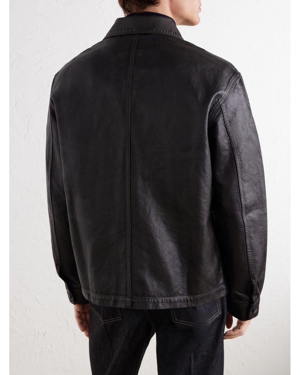 Lemaire Black Coated Cotton-twill Overshirt for men