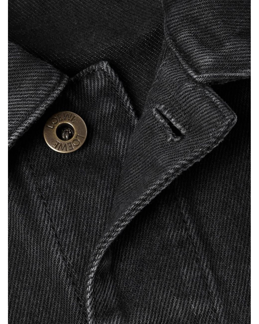 Loewe Black Anagram Logo-appliquéd Denim Jacket for men