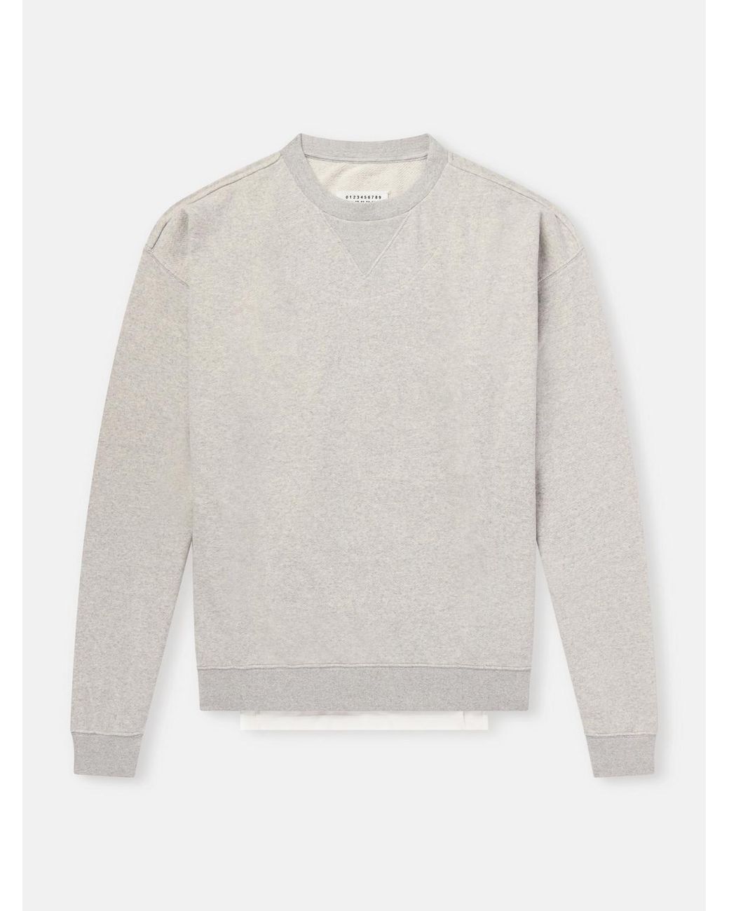 Maison Margiela White Double Layered Cotton-Fleece Sweatshirt for men