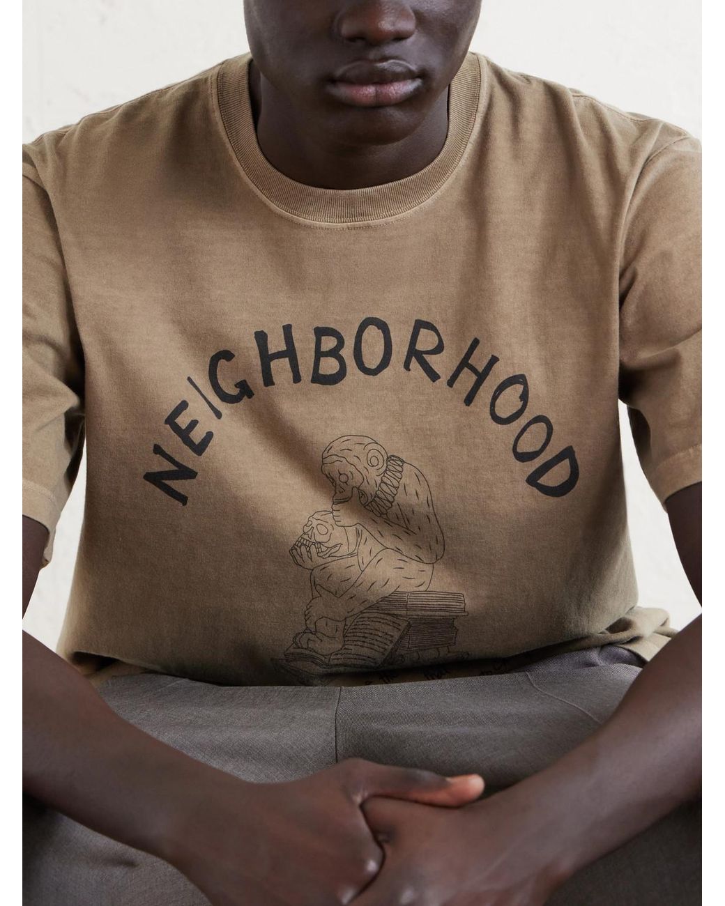 Neighborhood Natural Printed Cotton-Jersey T-Shirt for men