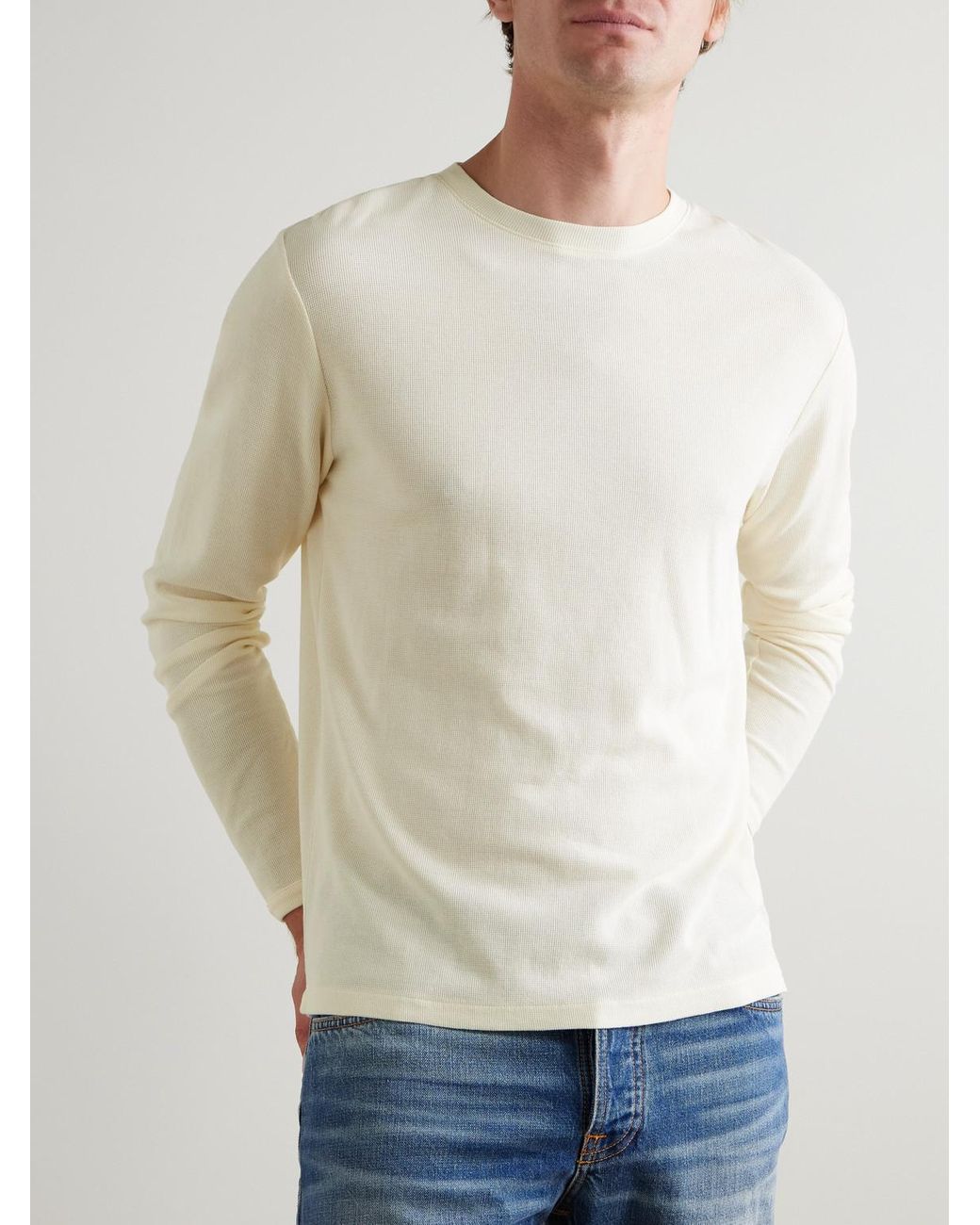 NN07 Natural Clive Waffle-Knit Cotton And Modal-Blend T-Shirt for men