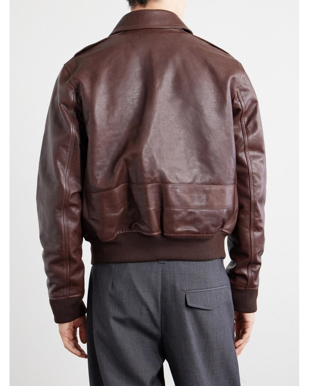 A.P.C. Brown Gael Leather Jacket for men
