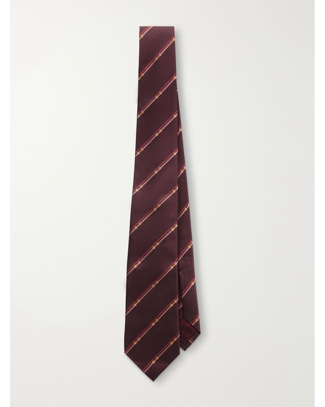 Gucci Purple 7Cm Striped Silk-Twill Neck Tie for men