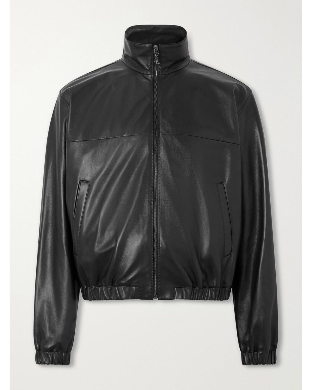 Saint Laurent Black Leather Blouson Jacket for men