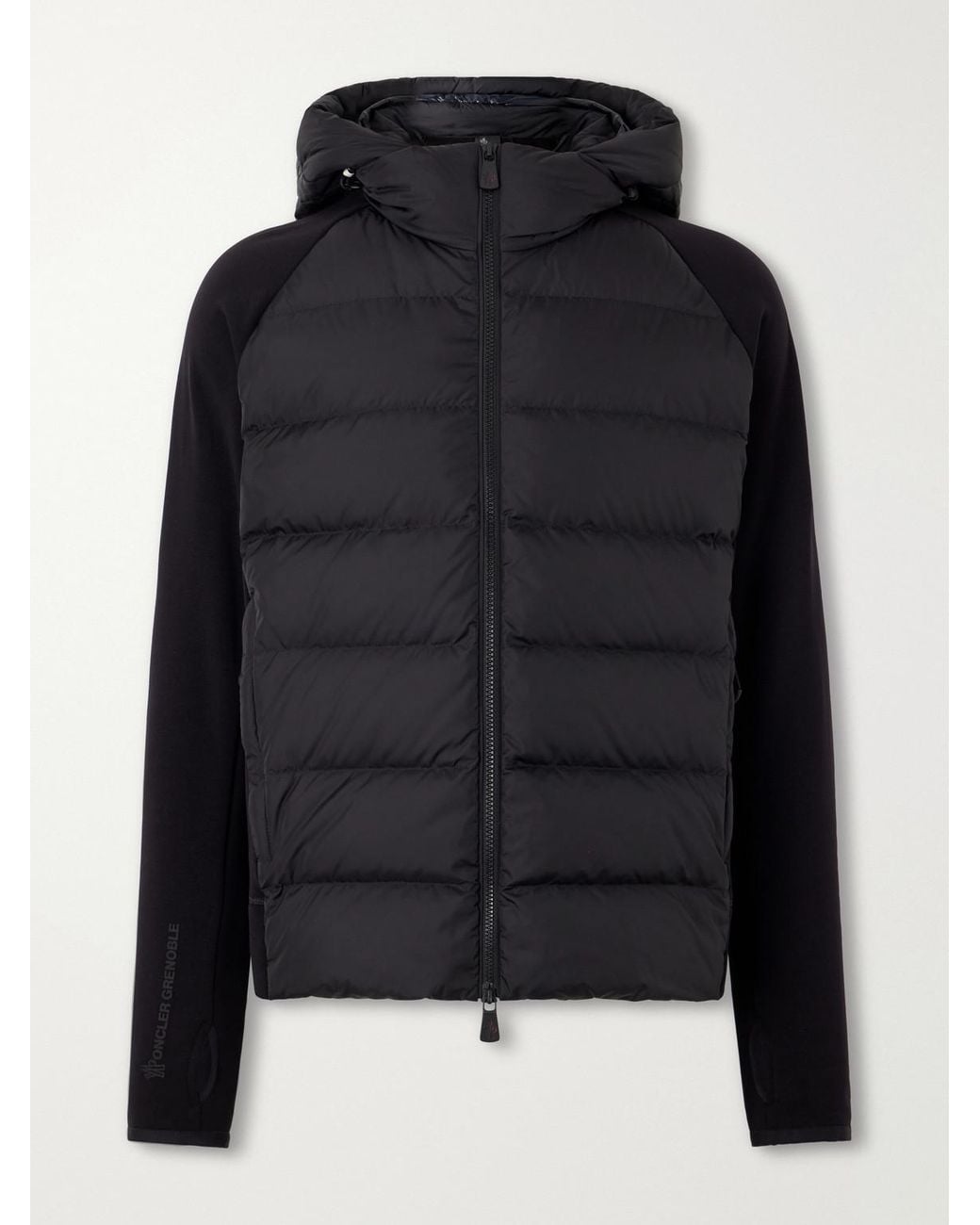 Moncler Black Hooded Quilted Shell And Polartec Power Stretch Pro Ski Mid-Layer for men