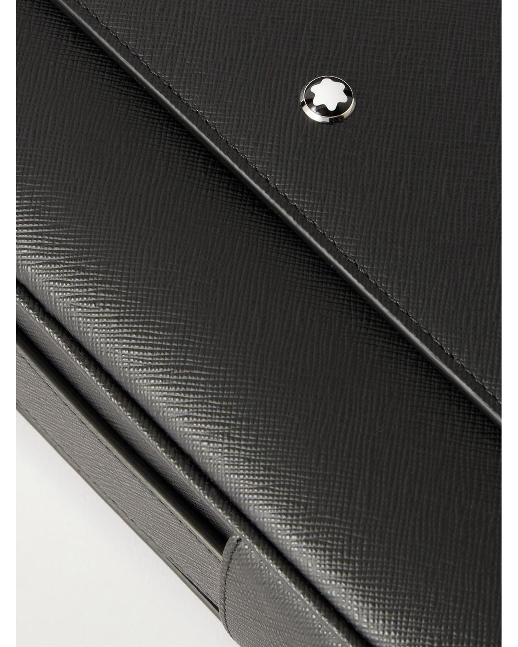 Montblanc Black Sartorial Cross-Grain Leather Messenger Bag for men