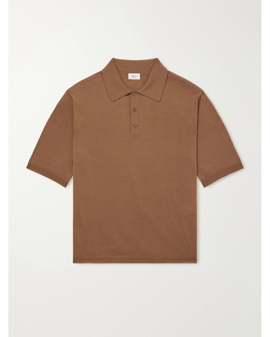 Saint Laurent Brown Wool Polo Shirt for men
