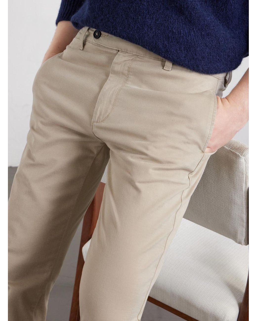 Massimo Alba Natural Winch Straight-leg Cotton-blend Twill Trousers for men