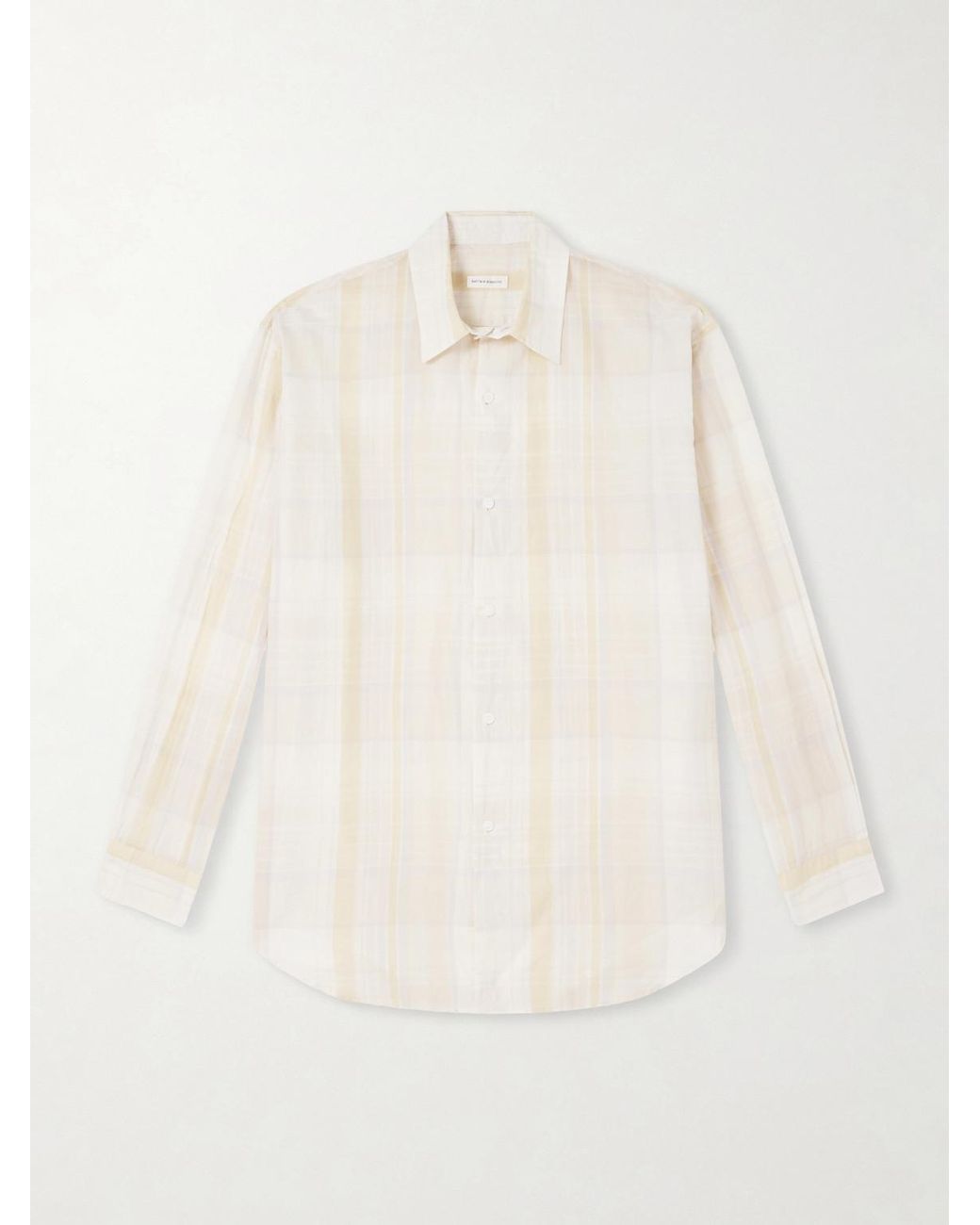 Kaptain Sunshine Natural Checked Cotton-flannel Shirt for men