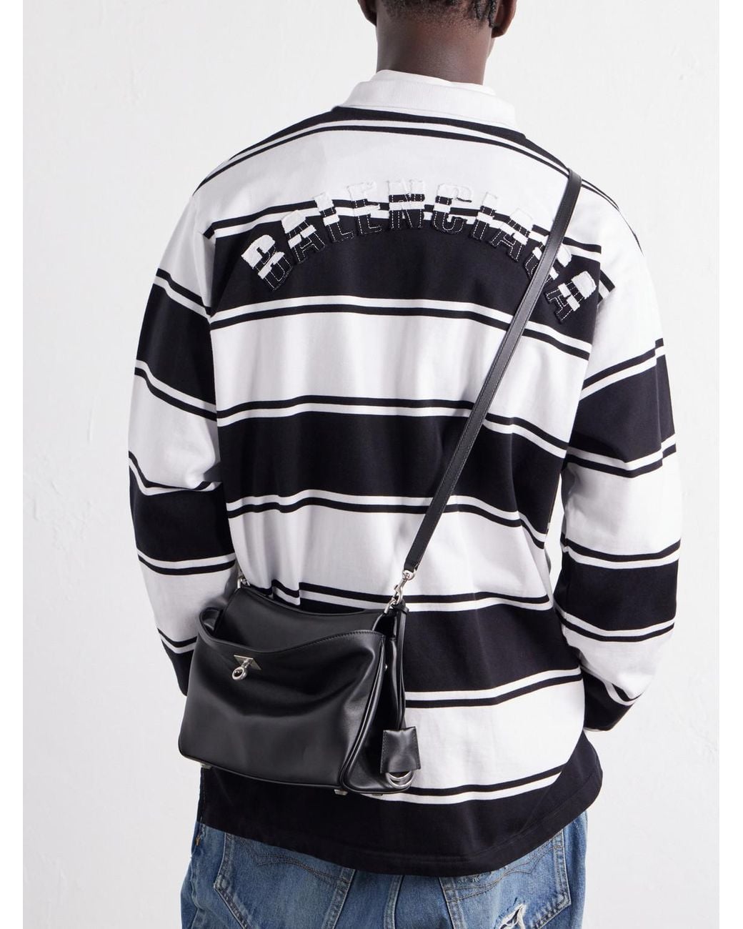 Balenciaga Black Rodeo Small Leather Messenger Bag for men