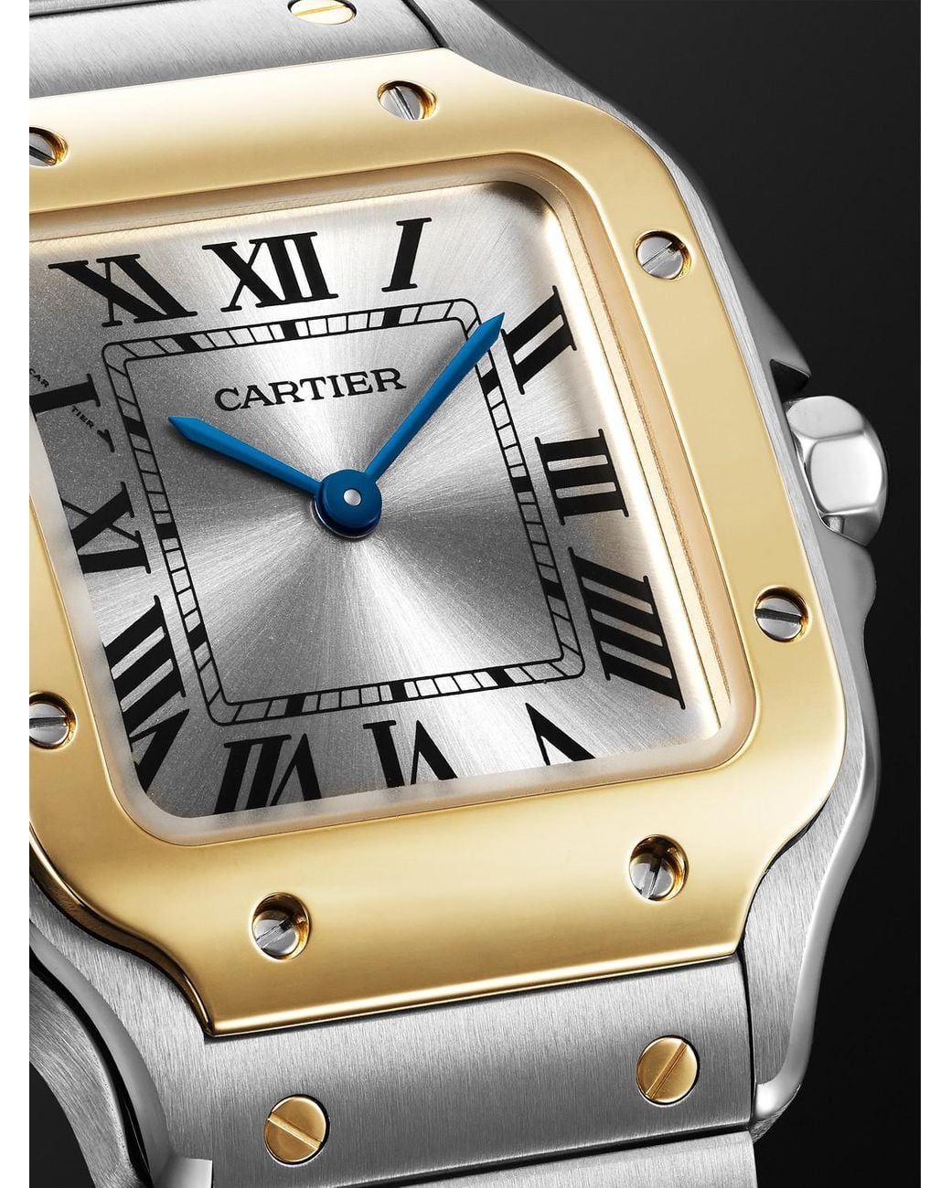 Cartier Black Santos De Small Interchangeable Stainless Steel And 18-Karat Watch, Ref. W2Sa0033 for men