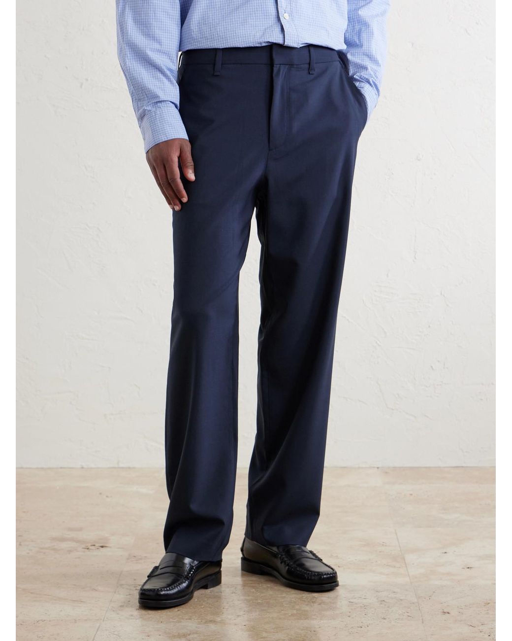 Rag & Bone Blue Straight-Leg Wool Suit Trousers for men