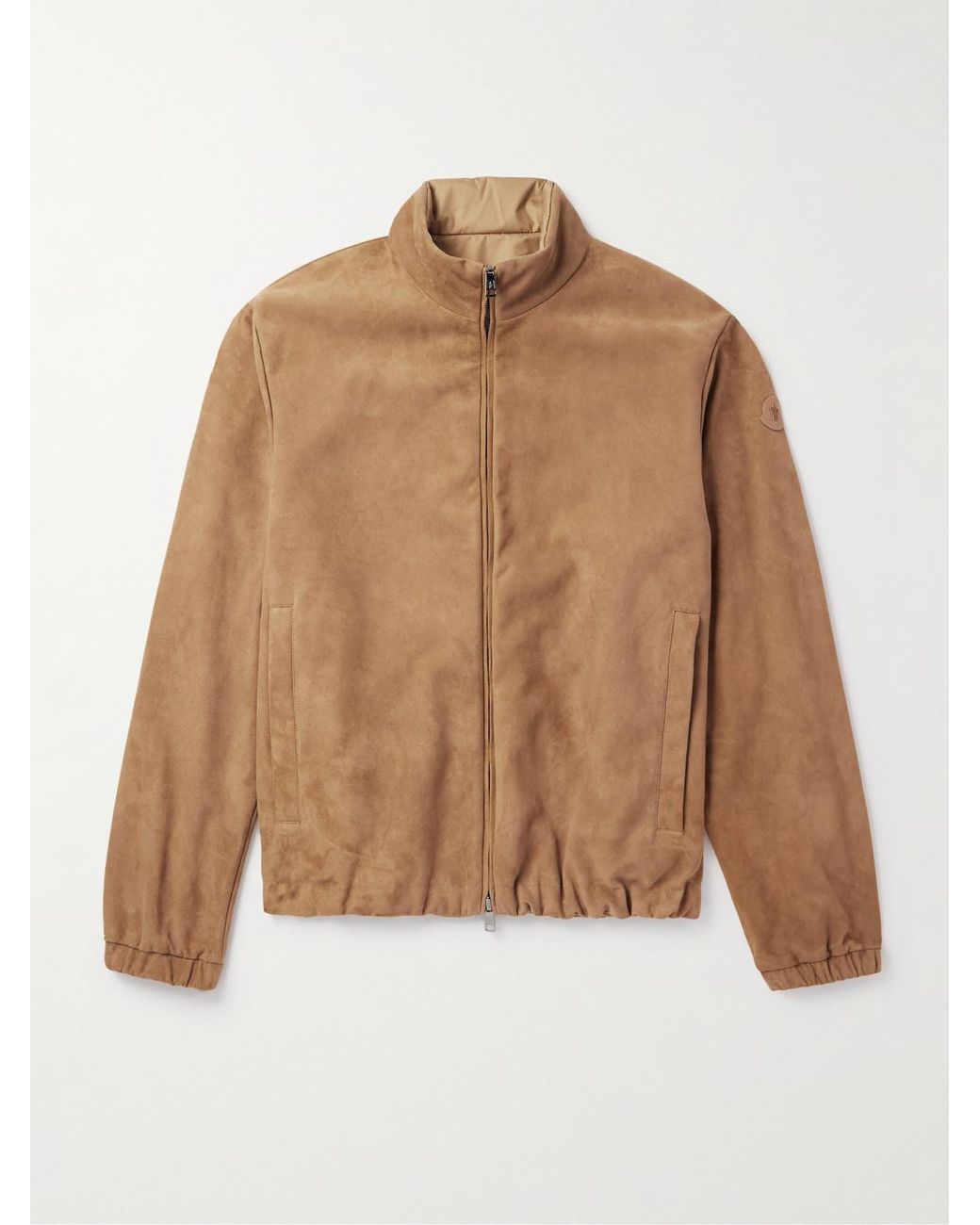 Moncler Natural Turbat Logo-Appliquéd Reversible Suede And Airsoft Shell Jacket for men