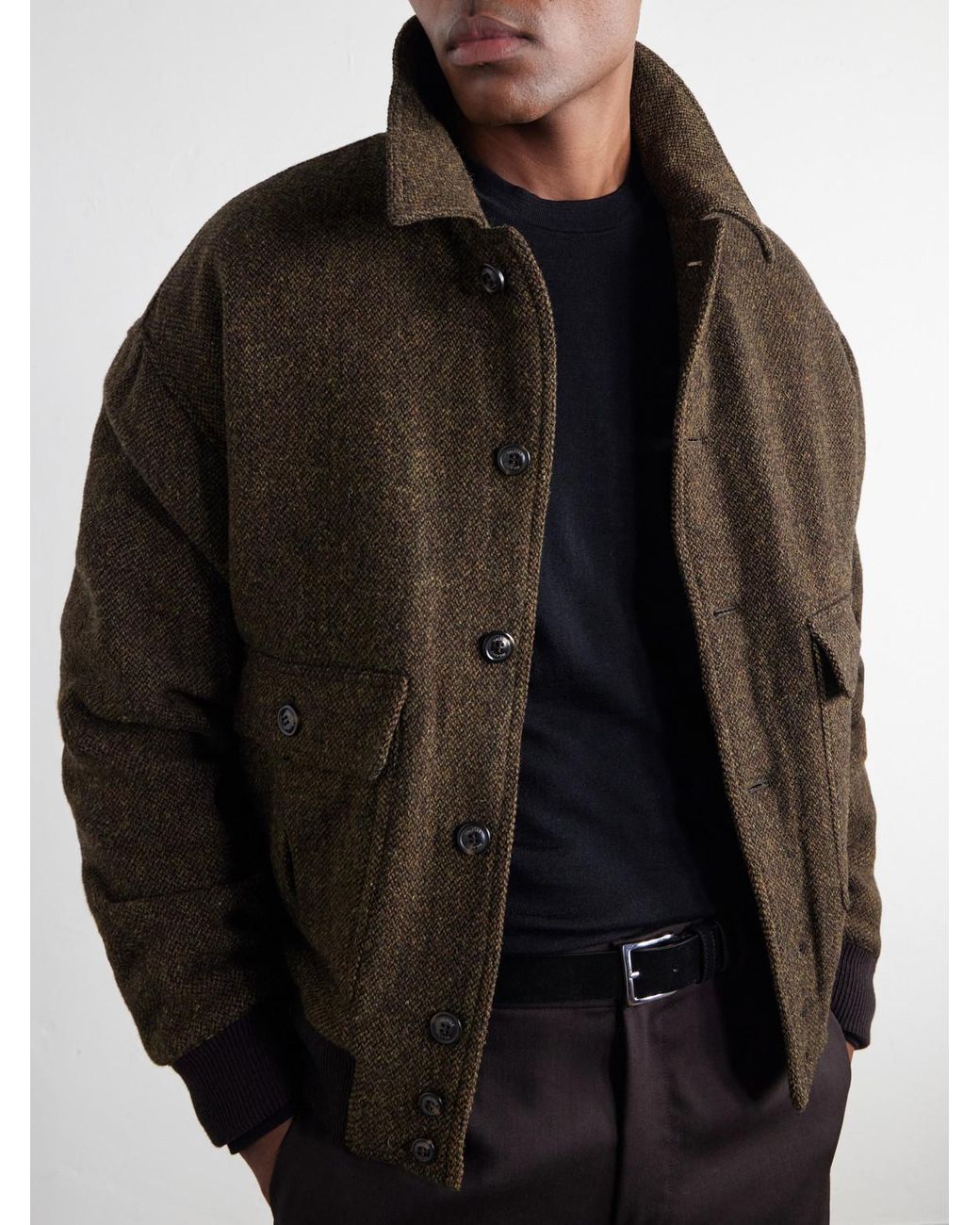 Mr P. Black Merino Wool Sweater for men