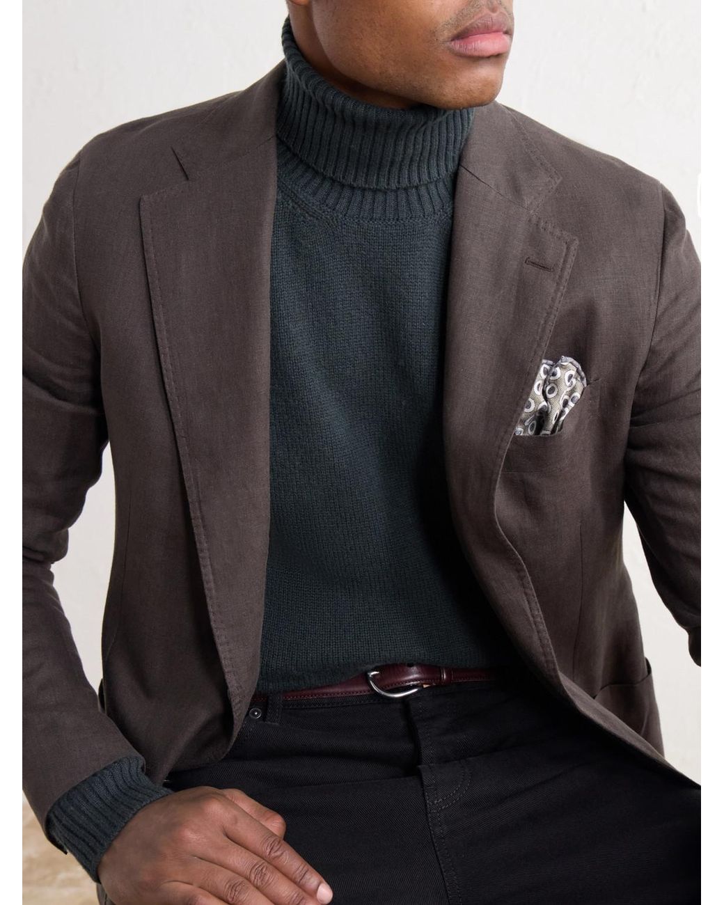 Boglioli Blue Virgin Wool And Cashmere-Blend Rollneck Sweater for men