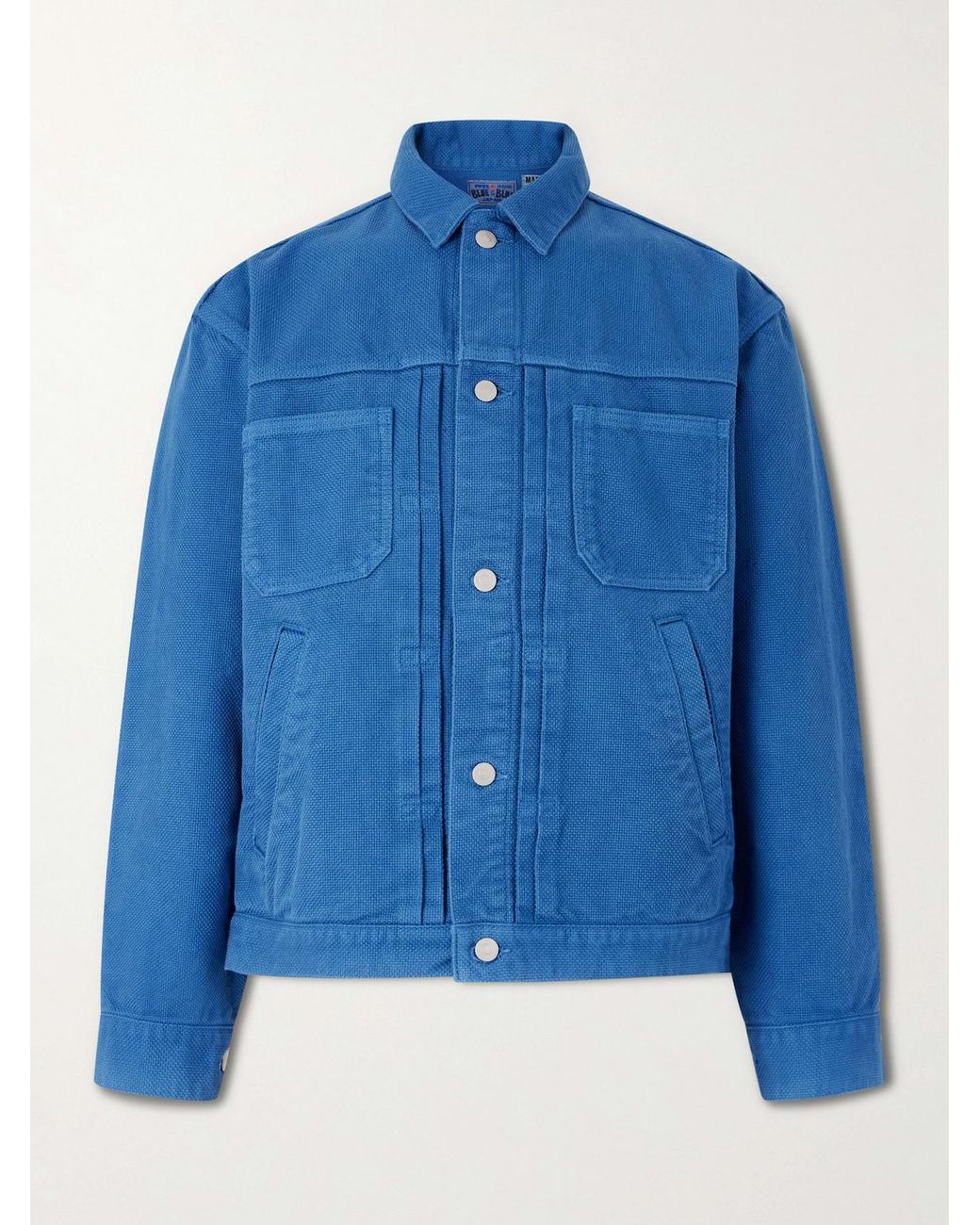 Blue Blue Japan Blue Textured-Cotton Jacket for men