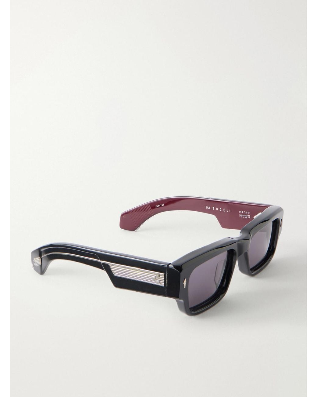 Jacques Marie Mage Black Engel D-Frame Acetate Sunglasses for men