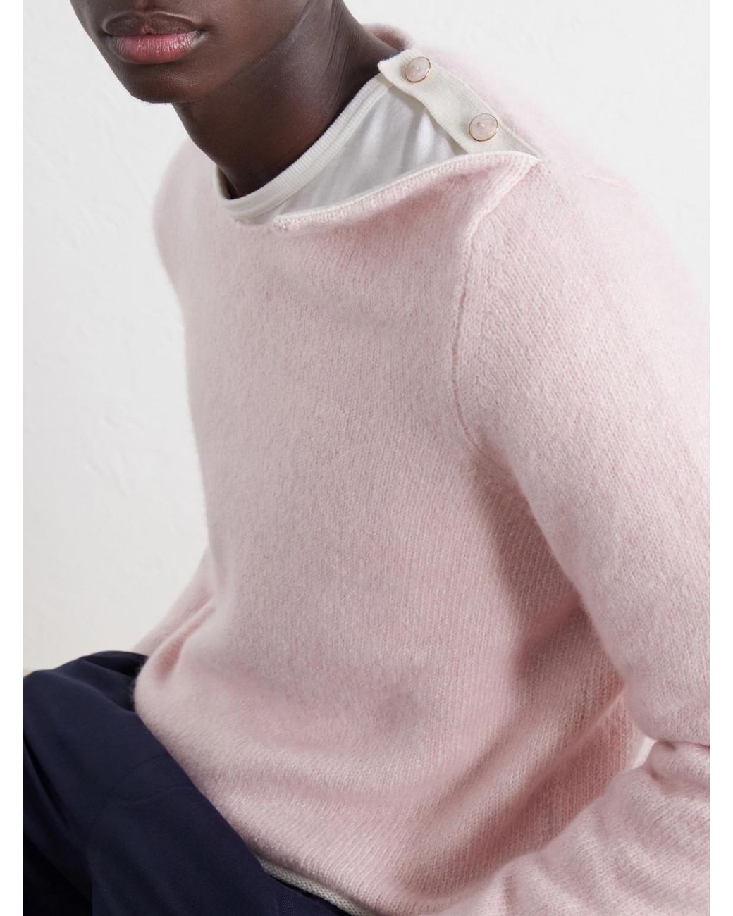 God's True Cashmere Pink Bouclé Cashmere Sweater for men