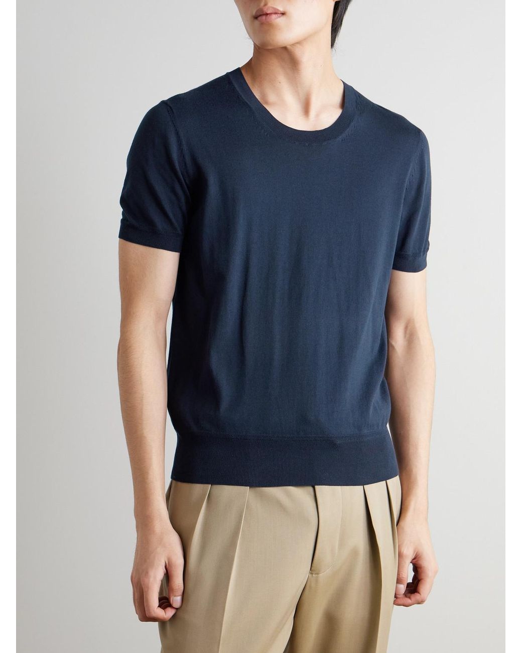 Tom Ford Blue Slim-Fit Cotton T-Shirt for men