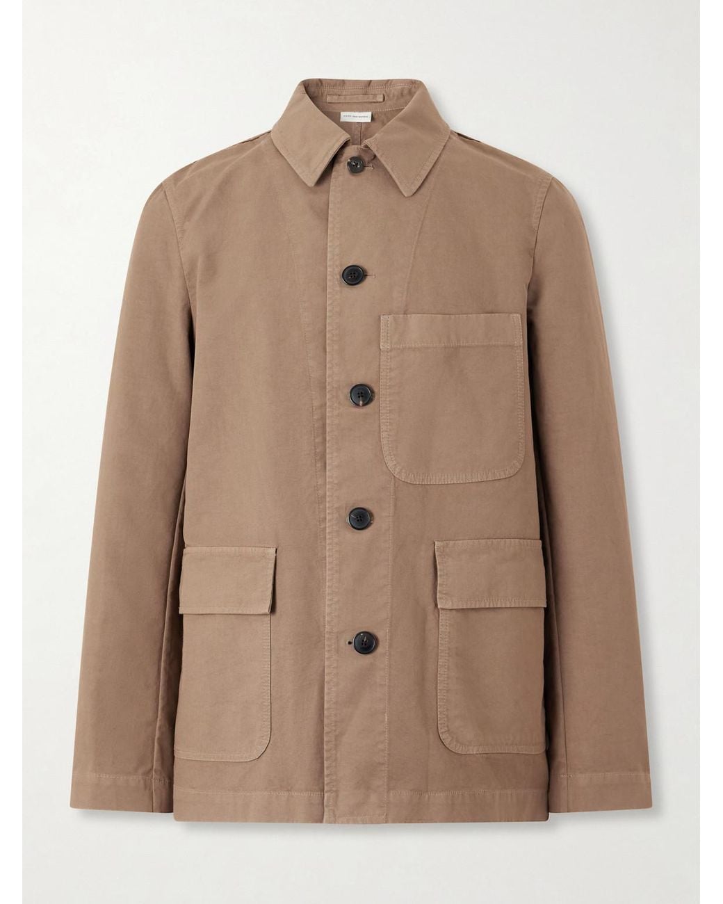 Dries Van Noten Natural Braxton Garment-Dyed Cotton Jacket for men