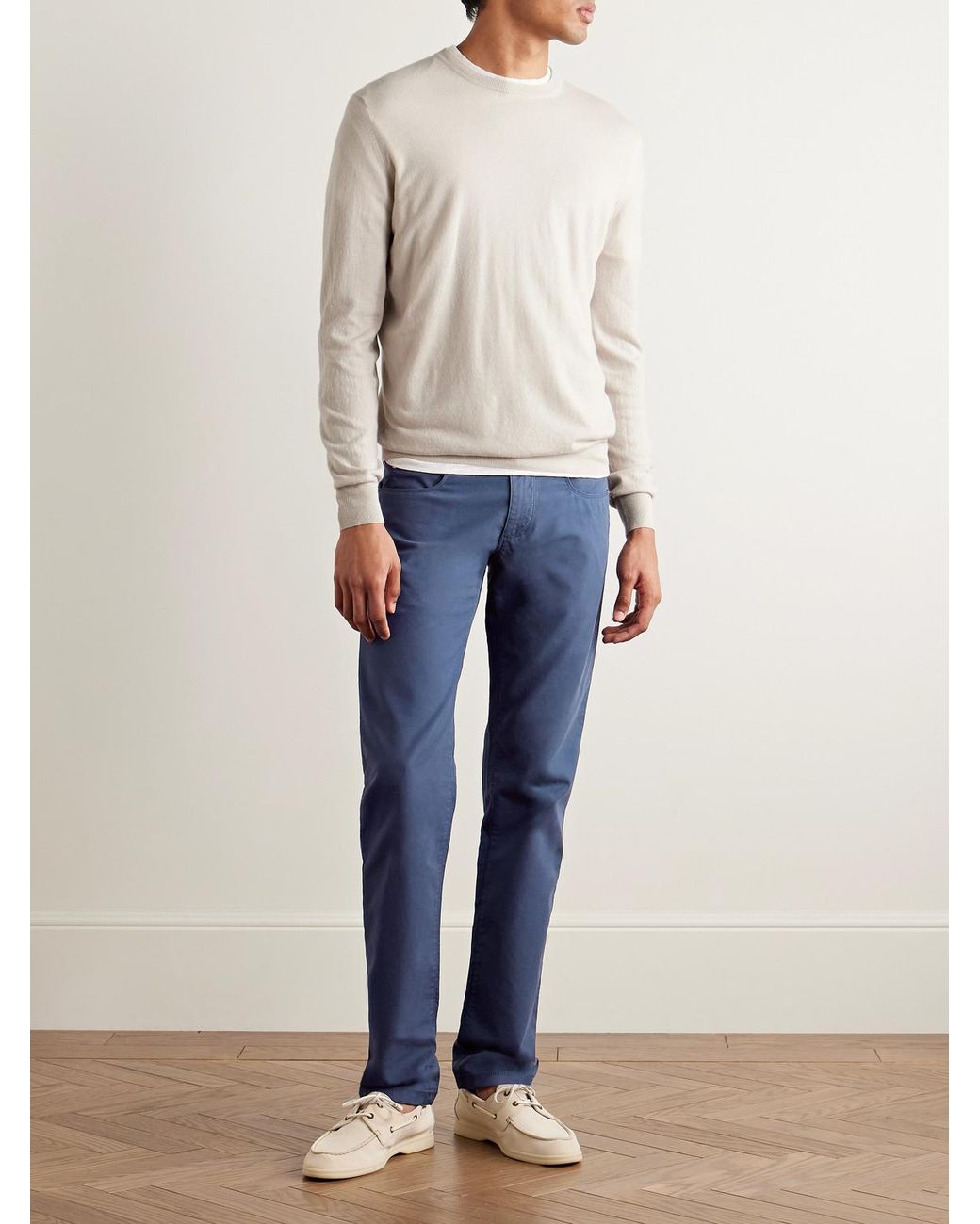 Loro Piana Multicolor Slim-Fit Baby Cashmere Sweater for men