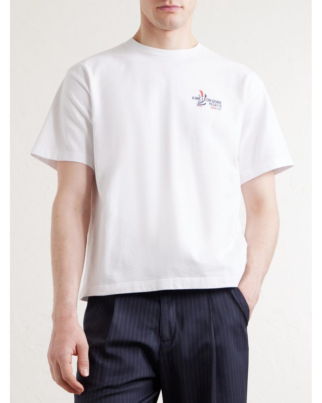 Aimé Leon Dore White Logo-Print Cotton-Jersey T-Shirt for men