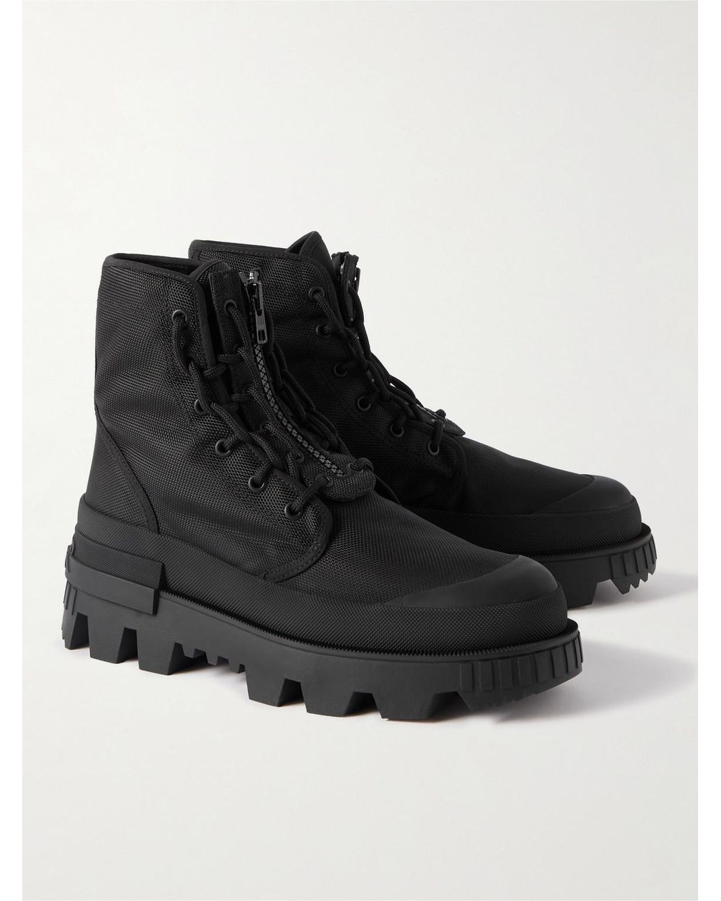 Moncler Black Hyke Desertyx Rubber-trimmed Canvas Ankle Boots for men